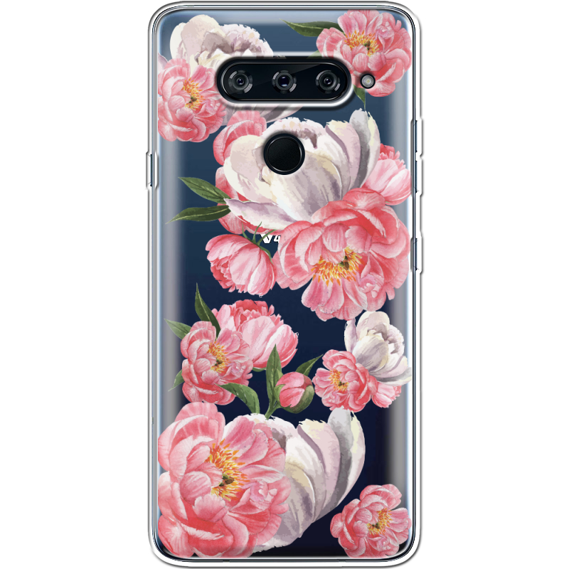 Прозрачный чехол BoxFace LG V40 ThinQ Peony Watercolor Style