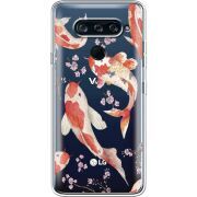 Прозрачный чехол BoxFace LG V40 ThinQ Japanese Koi Fish