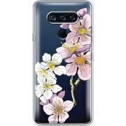 Прозрачный чехол BoxFace LG V40 ThinQ Cherry Blossom