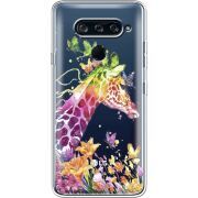 Прозрачный чехол BoxFace LG V40 ThinQ Colorful Giraffe