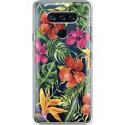 Прозрачный чехол BoxFace LG V40 ThinQ Tropical Flowers