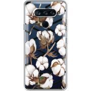 Прозрачный чехол BoxFace LG V40 ThinQ Cotton flowers