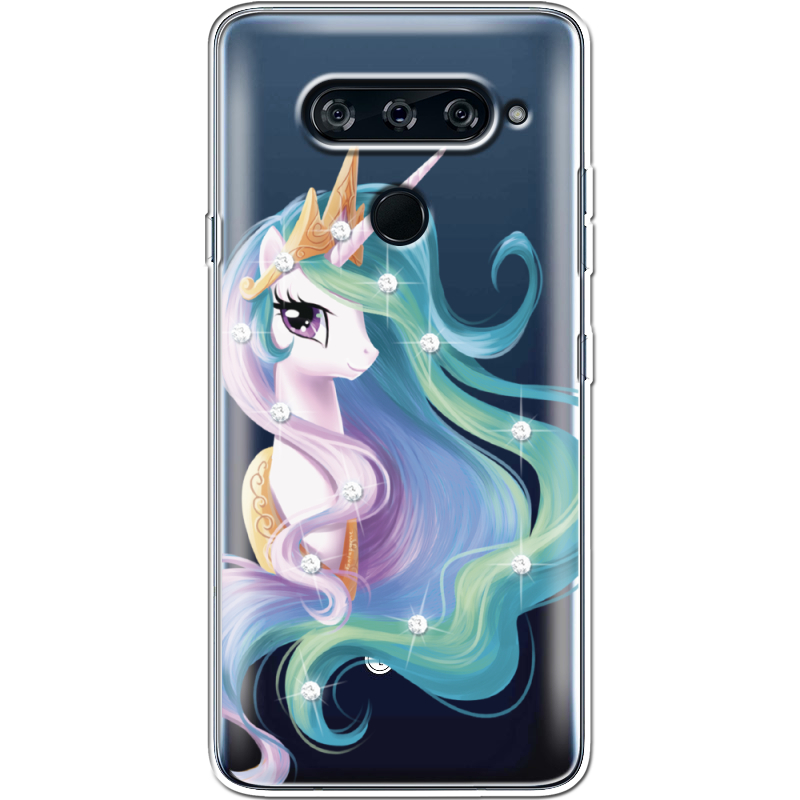 Чехол со стразами  LG V40 ThinQ Unicorn Queen