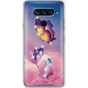 Чехол со стразами  LG V40 ThinQ Butterflies