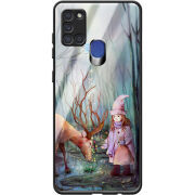 Защитный чехол BoxFace Glossy Panel Samsung A217 Galaxy A21s Girl And Deer
