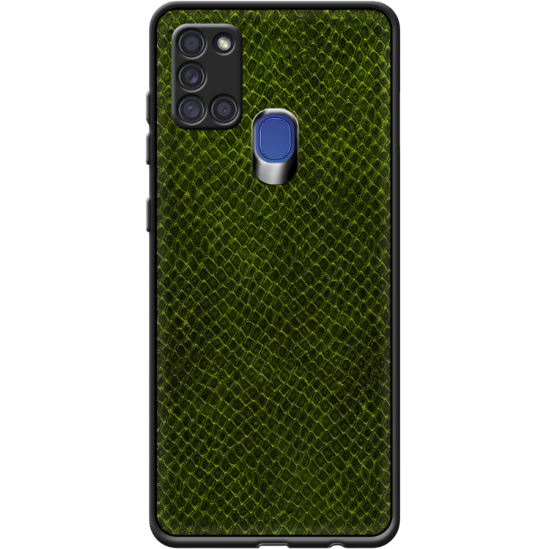 Кожаный чехол Boxface Samsung A217 Galaxy A21s Snake Forest Green