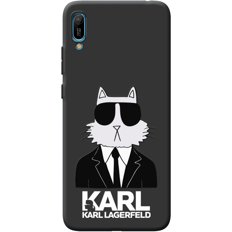 Черный чехол BoxFace Huawei Y6 2019 Cat in Black