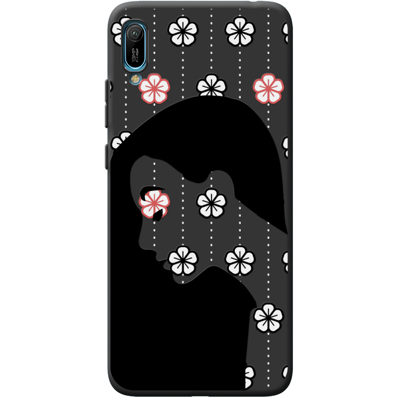 Черный чехол BoxFace Huawei Y6 2019 Flower Hair