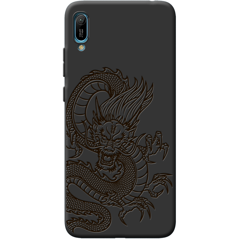 Черный чехол BoxFace Huawei Y6 2019 Chinese Dragon