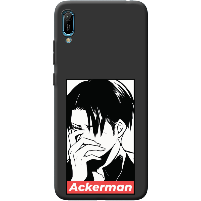 Черный чехол BoxFace Huawei Y6 2019 Attack On Titan - Ackerman