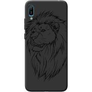 Черный чехол BoxFace Huawei Y6 2019 Lion