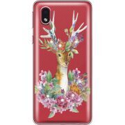 Чехол со стразами Samsung Galaxy A01 Core (A013) Deer with flowers
