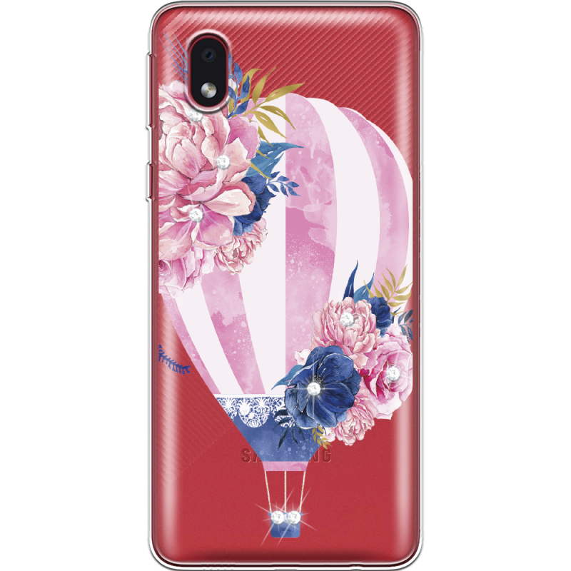 Чехол со стразами Samsung Galaxy A01 Core (A013) Pink Air Baloon