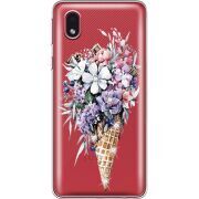 Чехол со стразами Samsung Galaxy A01 Core (A013) Ice Cream Flowers