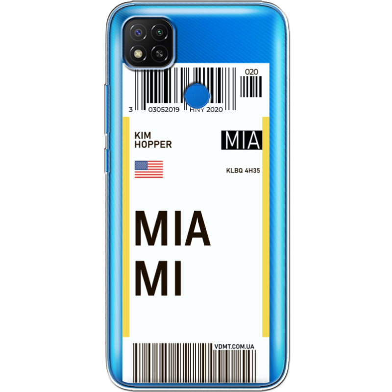 Прозрачный чехол BoxFace Xiaomi Redmi 9C Ticket Miami
