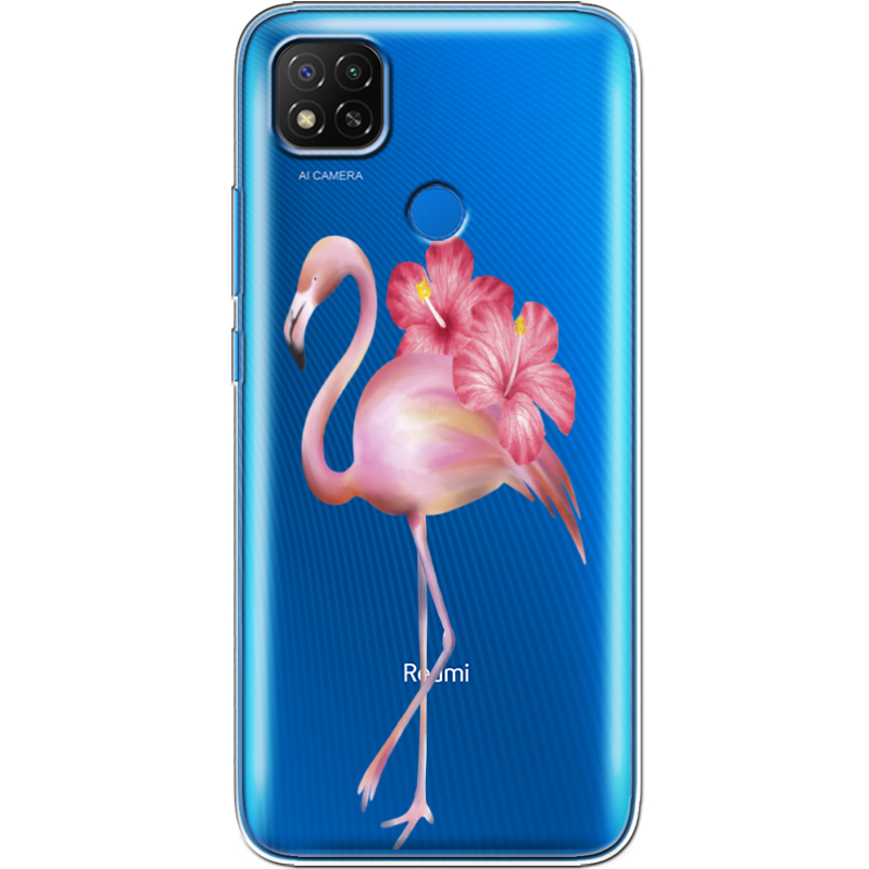Прозрачный чехол BoxFace Xiaomi Redmi 9C Floral Flamingo