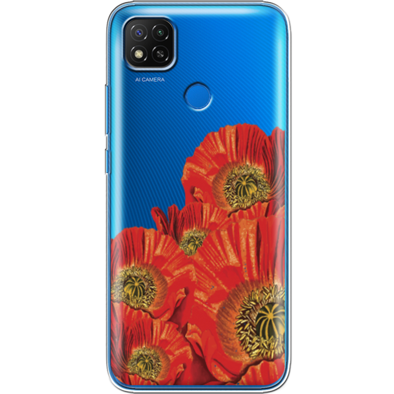 Прозрачный чехол BoxFace Xiaomi Redmi 9C Red Poppies