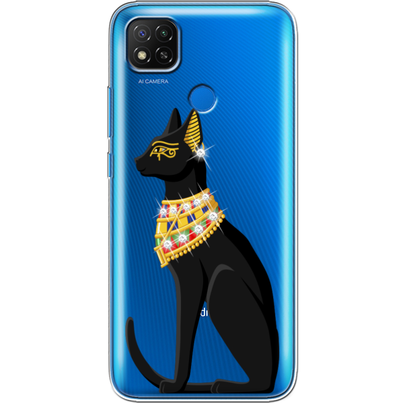 Чехол со стразами Xiaomi Redmi 9C Egipet Cat