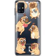 Прозрачный чехол BoxFace Samsung M515 Galaxy M51 с 3D-глазками Pug