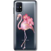 Прозрачный чехол BoxFace Samsung M515 Galaxy M51 Floral Flamingo