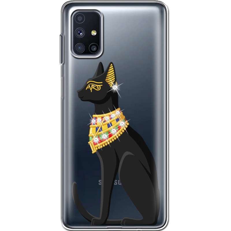Чехол со стразами Samsung M515 Galaxy M51 Egipet Cat