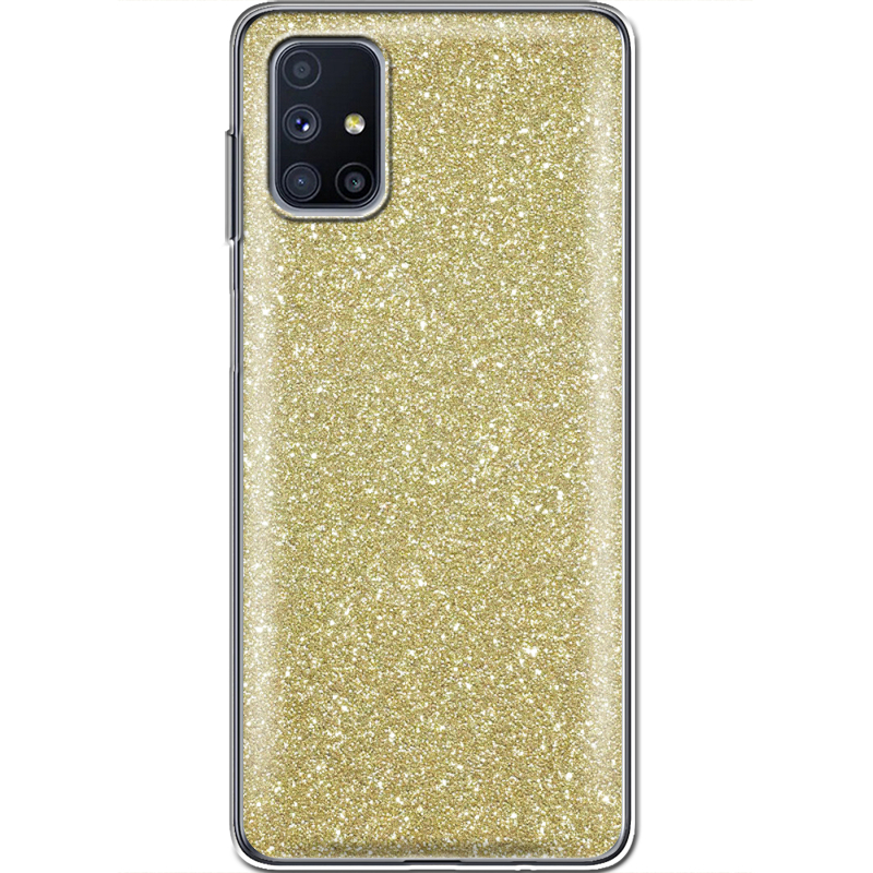 Чехол с блёстками Samsung M515 Galaxy M51 Золото
