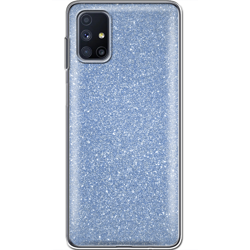 Чехол с блёстками Samsung M515 Galaxy M51 Голубой