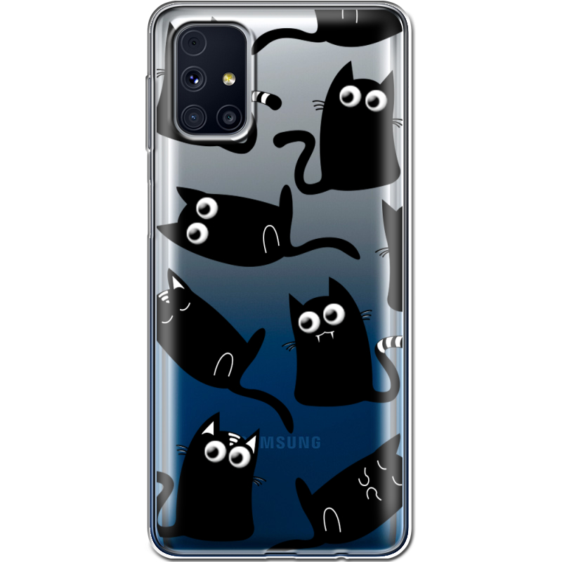 Прозрачный чехол BoxFace Samsung M317 Galaxy M31s с 3D-глазками Black Kitty