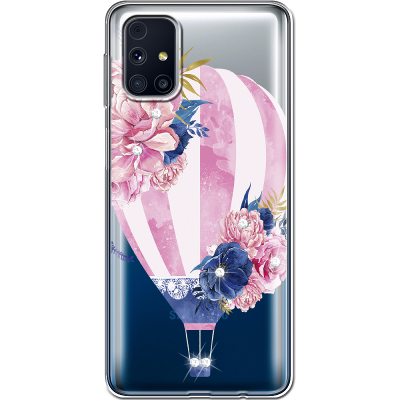 Чехол со стразами Samsung M317 Galaxy M31s Pink Air Baloon