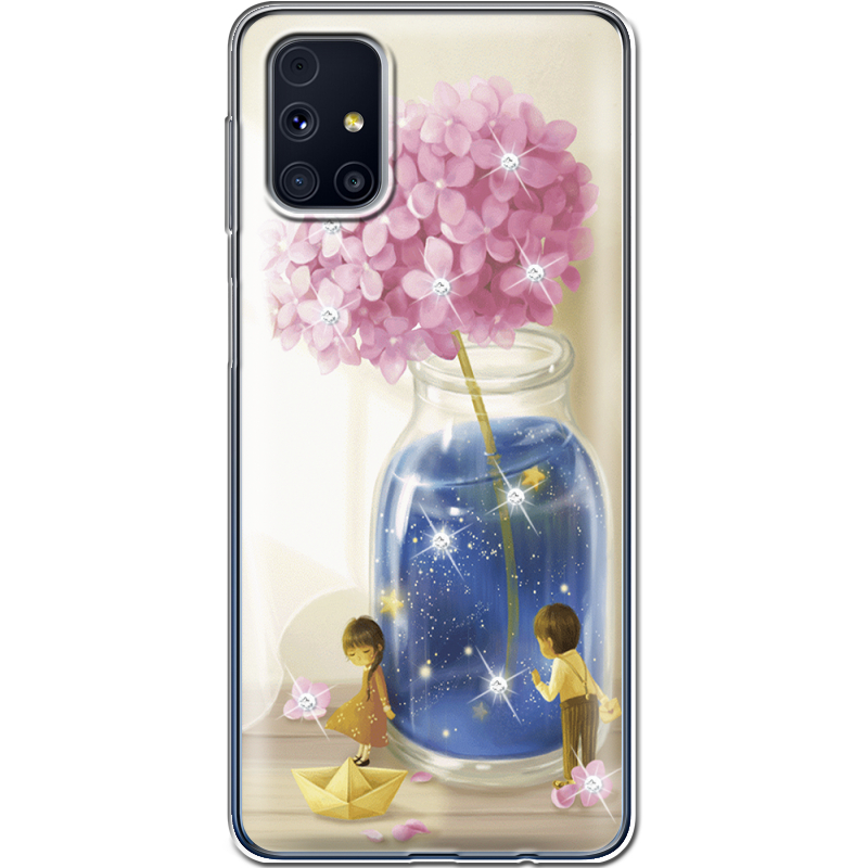 Чехол со стразами Samsung M317 Galaxy M31s Little Boy and Girl