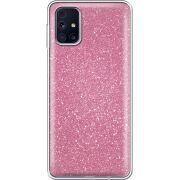 Чехол с блёстками Samsung M317 Galaxy M31s Розовый