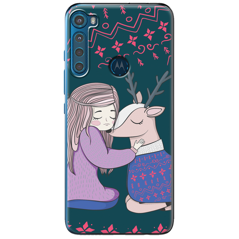 Чехол BoxFace Motorola One Fusion Plus Girl and deer