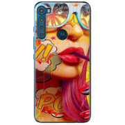 Чехол BoxFace Motorola One Fusion Plus Yellow Girl Pop Art