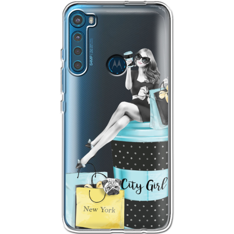 Прозрачный чехол BoxFace Motorola One Fusion Plus City Girl