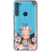 Прозрачный чехол BoxFace Motorola One Fusion Plus Blue Hair