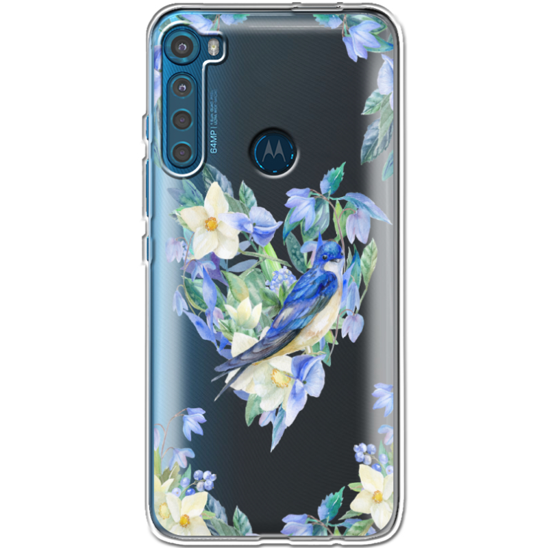 Прозрачный чехол BoxFace Motorola One Fusion Plus Spring Bird