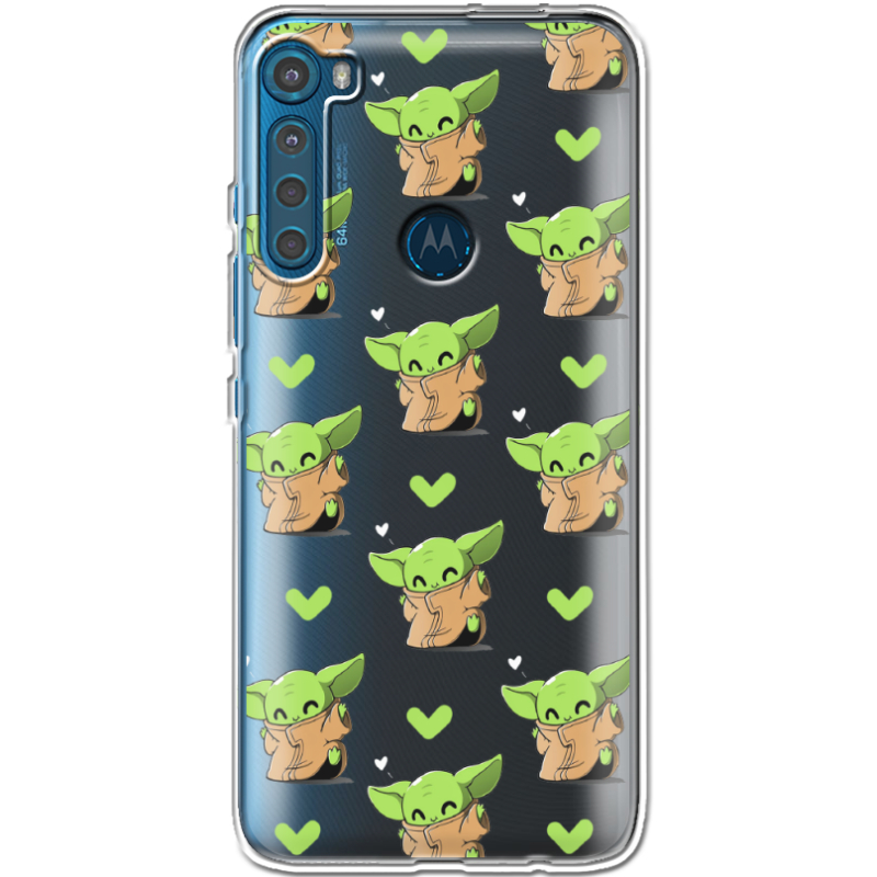 Прозрачный чехол BoxFace Motorola One Fusion Plus Pattern Baby Yoda