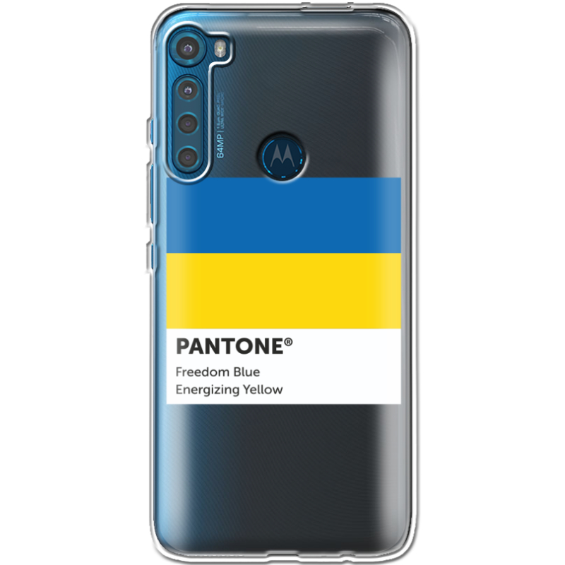 Прозрачный чехол BoxFace Motorola One Fusion Plus Pantone вільний синій