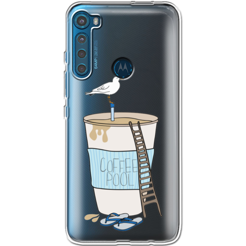 Прозрачный чехол BoxFace Motorola One Fusion Plus Segull in Cofee Pool