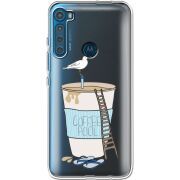 Прозрачный чехол BoxFace Motorola One Fusion Plus Segull in Cofee Pool