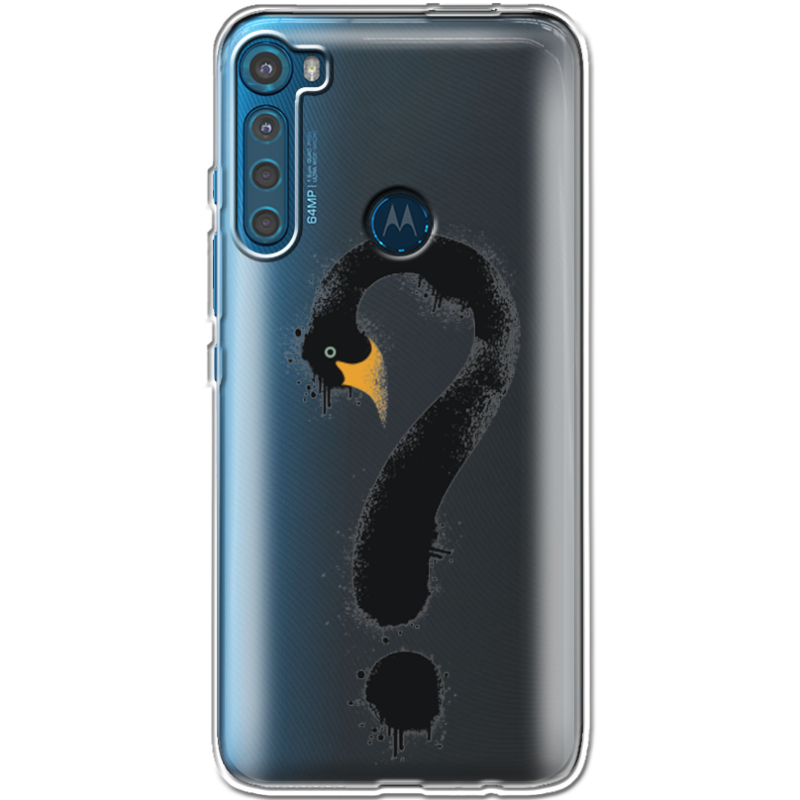 Прозрачный чехол BoxFace Motorola One Fusion Plus Swan question