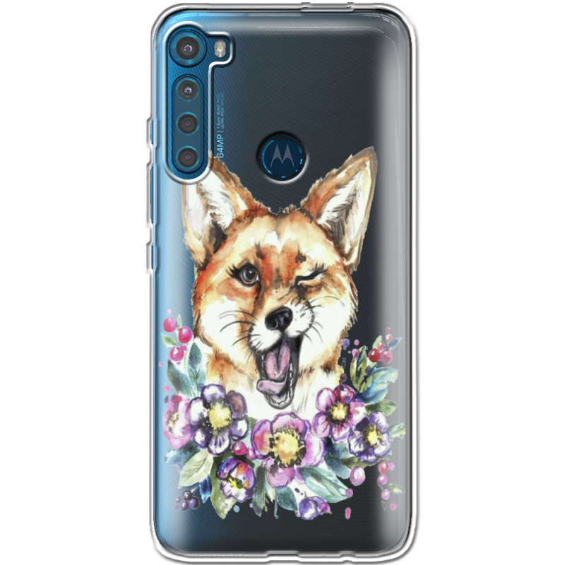 Прозрачный чехол BoxFace Motorola One Fusion Plus Winking Fox