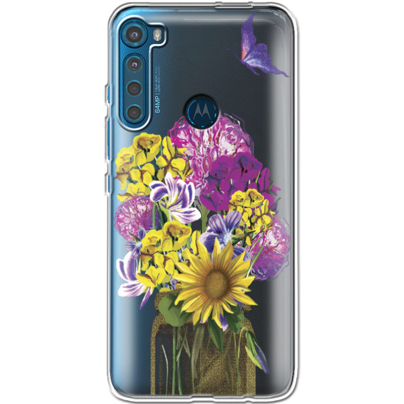 Прозрачный чехол BoxFace Motorola One Fusion Plus My Bouquet