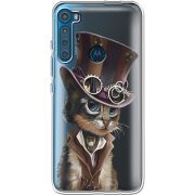 Прозрачный чехол BoxFace Motorola One Fusion Plus Steampunk Cat