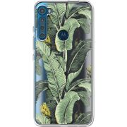 Прозрачный чехол BoxFace Motorola One Fusion Plus Banana Leaves