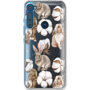 Прозрачный чехол BoxFace Motorola One Fusion Plus Cotton and Rabbits