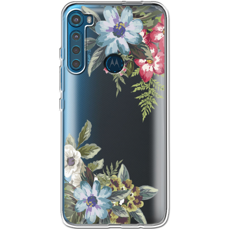 Прозрачный чехол BoxFace Motorola One Fusion Plus Floral