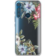 Прозрачный чехол BoxFace Motorola One Fusion Plus Floral