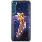 Чехол со стразами Motorola One Fusion Plus Girl with Umbrella