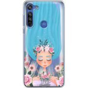 Прозрачный чехол BoxFace Motorola G8 Blue Hair